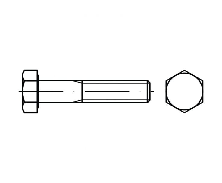 Hex cap screws, imperial thread UNC ANSI B18.2.1 (~DIN 931)