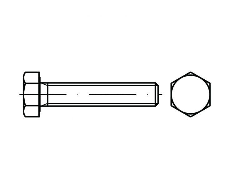 Hex cap screws, imperial thread UNC ANSI B18.2.1 (~DIN 933)