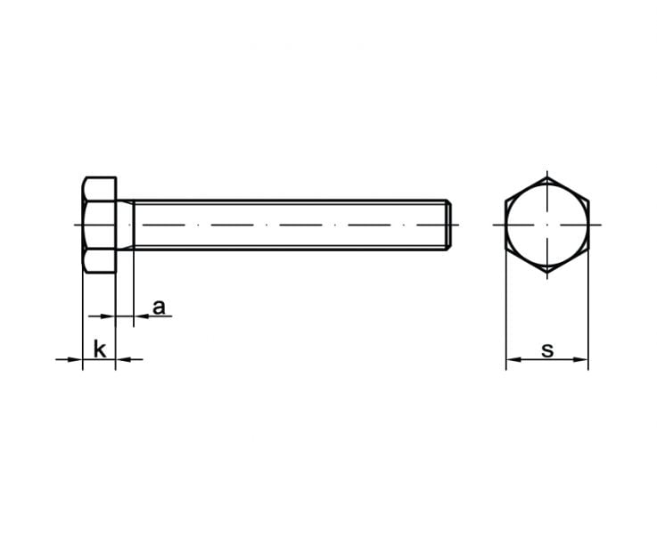 Full thread hex head bolts and screws DIN 933